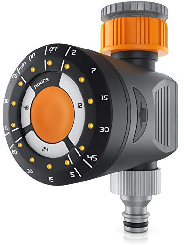 Brandson - Water Timer, Water irrigation control system, Irrigation system for Garden, Watering systems, Hose Timer with Weekly and Daily Programs Rain Delay for Lawns and Garden, 1/2 hose adapter