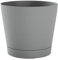 Verdonia – Bracia Pot Rond Gris Ø 19cm x H 18cm avec Réserve d’Eau – Pot de Fleur pour Plante en Interieur et Exterieur – Pots de Fleurs en Plastique Idéal pour Plantes et Herbes Aromatiques