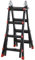 HOMCOM Teleskopleiter Klappleiter, 4m Aluminiumleiter Rutschfester Aluleiter A-Rahmen Teleskop Ausziehleiter bis 150 kg Belastbarkeit