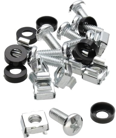kenable Rack Fixing Set M6 Captive Cage Nuts Bolts & Washers for 19 10 Server Cabinet 8 Pack Zinc