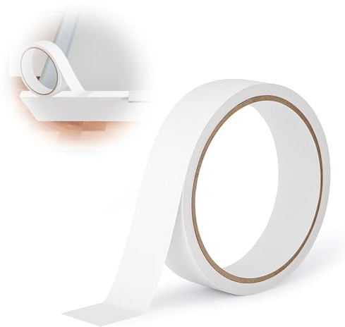 20mm x 10m Melamine Edge Banding, White Self-Adhesive Edging Strip Flexible Plastic Veneer Tape for Furniture Restoration Kitchen Cabinet Repair Wooden Panels Easy DIY Application