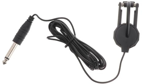 Schwarz Clip On Tonabnehmer Gmb348 für Akustische Geige und Bouzouki | Kunststoffgehäuse, Originalton Erfasst, Leicht zu Befestigen und Abzunehmen, 6, 35-mm Klinkenstecker