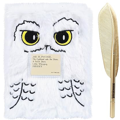 Blue Sky Studios Harry Potter Hedwig Cahier et ensemble de stylo plume, bloc-notes à thème chouette duveteuse, ensemble cadeau d'écriture pour les fans de Harry Potter