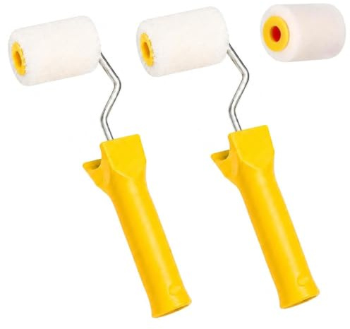 3Pcs Mini Paint Roller Sets for Painting,Small Paint Rollers for Renovation | Small Rollers For Painting, 2.5cm Mini Rollers For Painting (2 Brush +1 Rollers), For Home Renovation And Craft Projects