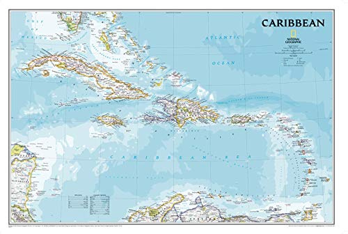 Caribbean Classic, Laminated: Wall Maps Countries & Regions (National Geographic Reference Map)