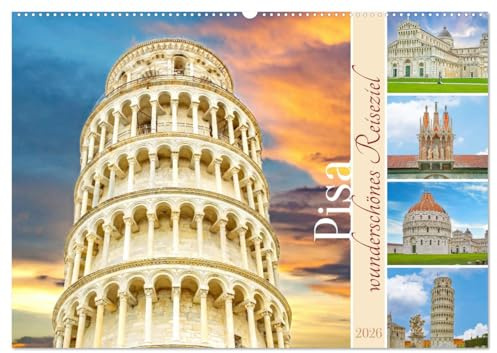 Pisa - wunderschönes Reiseziel (Wandkalender 2026 DIN A2 quer), CALVENDO Monatskalender: Diese Stadt mit reicher Geschichte liegt im Norden der Toskana am Fluss Arno. (CALVENDO Orte)