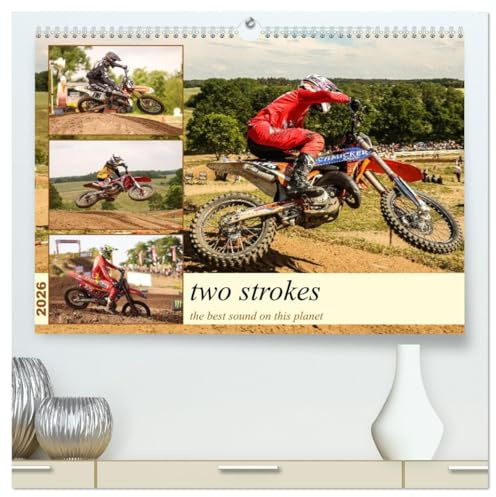two strokes the best sound on this planet (hochwertiger Premium Wandkalender 2026 DIN A2 quer), Kunstdruck in Hochglanz: actionreich und spektakulär (CALVENDO Sport)