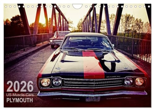 US-Muscle-Cars - Plymouth (Wandkalender 2026 DIN A4 quer), CALVENDO Monatskalender: Zwei echte amerikanische Oldtimer-Boliden der 60er (CALVENDO Mobilitaet)