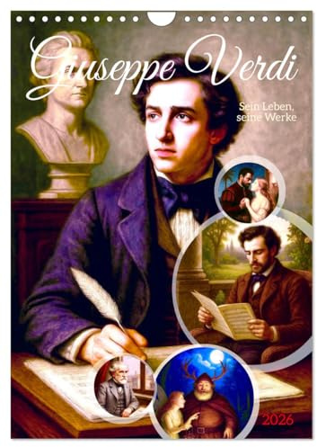 Giuseppe Verdi (Wandkalender 2026 DIN A4 hoch), CALVENDO Monatskalender: Eine Hommage an einen der größten Opernkomponisten (CALVENDO Kunst)