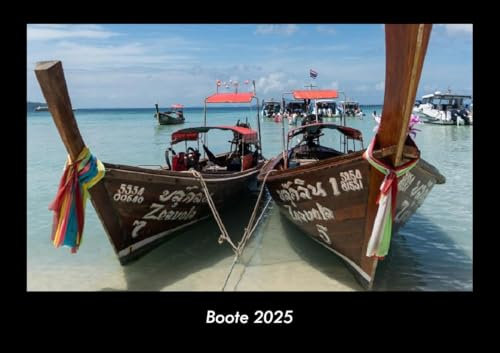 Boote 2025 Fotokalender DIN A3: Monatskalender mit Bild-Motiven von Autos, Eisenbahn, Flugzeug und Schiffen