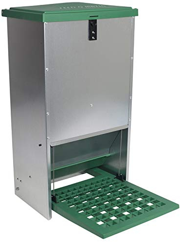 VOSS.farming Automatischer Futtertrog Feedomatic 20kg, Geflügelfutterautomat für Hühner, Gänse, Enten