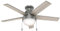 Hunter Fan Company, 59270, 46 inch Anslee Matte Silver Low Profile Ceiling Fan with LED Light Kit and Pull Chain