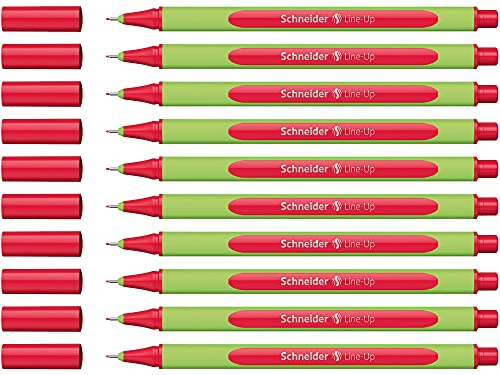 Schneider Line-Up Fineliner (Strichstärke 0,4 mm, aus biobasiertem Kunststoff, ausgezeichnet mit Der blaue Engel) 10 Stück, romantic red