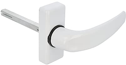 Amig - Poignée de porte d'intérieur avec Rosace | Pognée Modèle Delta | 121 x 72 mm | Élégant et Simple | Taille du carré 8 mm | Poignée Ergonomique | Aluminium Blanc