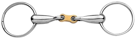 Korsteel Stainless Steel with Copper French Link Loose Ring Snaffle Bit, 5