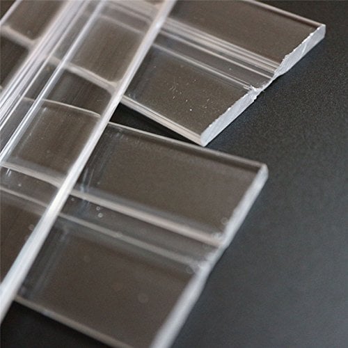 3 x 200mm Low Profile Flex Hinges, Flexible Living Hinges, Transparent, Continuous Acrylic Piano Hinges