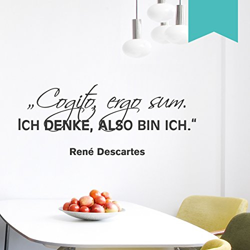 WANDKINGS Wandtattoo - Cogito, ergo sum. Ich denke, also bin ich. (René Descartes) - 50 x 20 cm - Mint - Wähle aus 5 Größen & 35 Farben