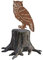 LB H&F Gartendeko Gartenstecker Eule zum Stecken Edelrost Baumstamm Rost Deko Design Uhu