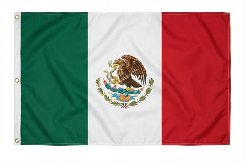 Flaggenfritze® XXL Mexiko Flagge 150x250 cm – Große mexikanische Mastfahne für Firmen & Fans – Wetterfeste Riesenflagge mit 3 Metallösen – Inkl. Gratis Sticker