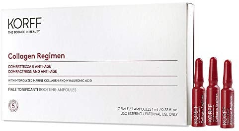 KORFF Collagene Fiale 7 Giorni, Regimen Fiale Tonificanti con Collagene Marino e Acido Ialuronico, 7 fiale da 1ml