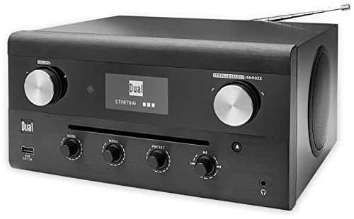 Design-Hybridradio 74988 • CD, USB, MP3, DAB+ Radio•AUX-In•UKWRadio•Musikstreaming•Spotify•AmazonMusic•Stereoanlage•OLED-Display•HIFI•Kopfhöreranschluss•Schwarz•DualCR900Phantom