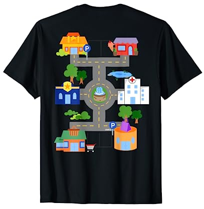 Spielteppich Straße T-Shirt Rückenaufdruck für Vater Papa T-Shirt