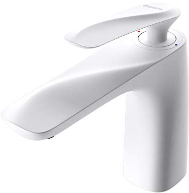 doporro Rubinetto Bagno Miscelatore per Lavabo Caldo e Freddo Regolabile Miscelatore Monocomando 16.5cm WAM-7201 Bianco