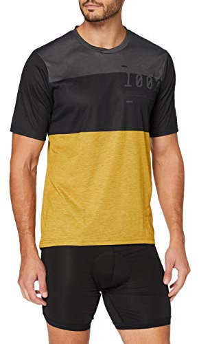 100% - Airmatic Herren T-Shirt, Herren, T-Shirt, L41312-330-13, Schwarz/Gelb, XL