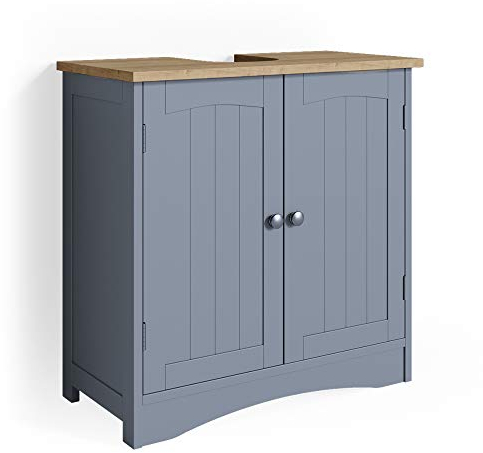 Vicco Waschbeckenunterschrank Grau Bianco 60x60x30 cm - Unterschrank für das Badezimmer, Ideal zum Verstauen von Putzmitteln, Handtüchern & Pflegeprodukten