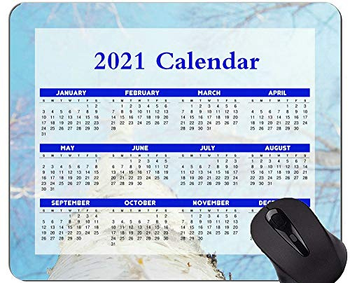 Yanteng 2021 Kalender Mauspad mit Feiertagen, Winter White Sky Mauspads