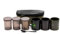Korda Compac 3-teiliges Tee-Set, wasserdichter EVA-Beutel mit transparentem Reißverschlussdeckel, inklusive 3 Hochglanz-Porzellantassen, schwarz plattiertem Teelöffel und Aufbewahrungsdosen für Tee
