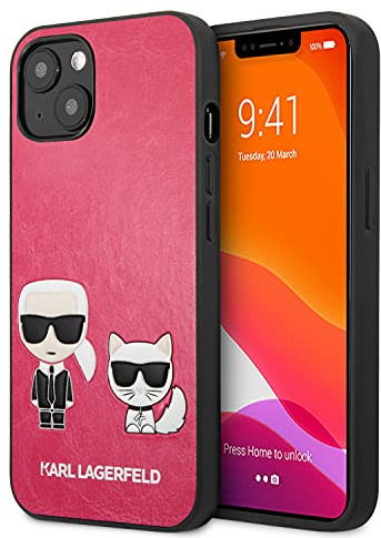 KARL LAGERFELD KLHCP13SPCUSKCP hülle für iPhone 13 Mini 5,4 Fuchsie/Fuchsie hardcase Ikonik Karl & Choupette