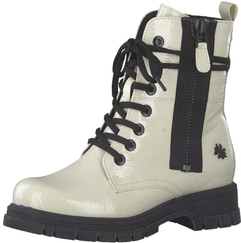 MARCO TOZZI by Guido Maria Kretschmer Damen Stiefeletten zum Schnüren Winter, Beige (Cream Patent), 40