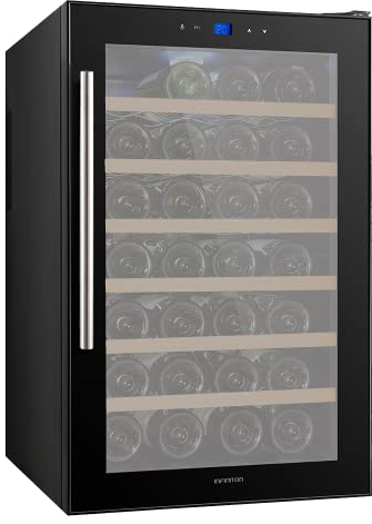 Infiniton Vinoteca WCL-28T (G, Capacidad hasta 28 Botellas, 6 Estantes de Madera, Display LED, Puerta de Cristal, Nevera para vinos)