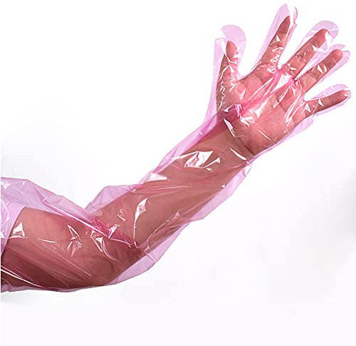 Long Sleeve Vet Gloves,Long Disposable Gloves, Field Dressing Gloves,Shoulder Length Extra Long Full Arm， 50 Pcs