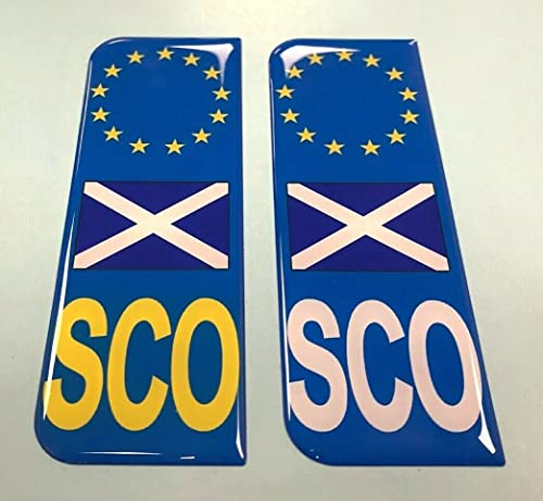 Gelz Scotland Euro Sco Vehicle Number Plate Sticker - 39mm