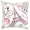 Homewish Eiffelturm Wurf Kissenbezüge 40x40 Set von 4 Rosa Floral Schlafzimmer Dekoration Romantisches Thema Paris Stadtbild Gedruckt Stilvolle Dekorative Kissenbezüge Für Mädchen Frauen