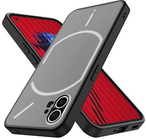 YESARMOR Hülle für Nothing Phone (1), Anti-Gelbung, Matt Transparent, Stoßfest Schutzhülle, Rutschfestes Mattierte Hard Back, Extra Dünn, Kratzfestigkeit Handyhülle für Nothing Phone Matt Schwarz