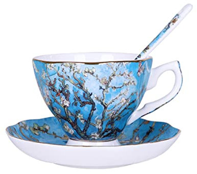 Van Gogh Pittura Artificiale Tazze Caffè La Notte Stellata, Girasoli, The Swer, Iris Saint-Remy Breakfast Tea Tazze (D)
