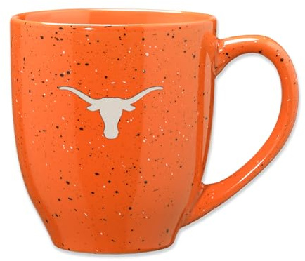 Rico Industries NCAA Texas Longhorns Primary 16 oz Team Color Laser Engraved Ceramic Coffee Mug
