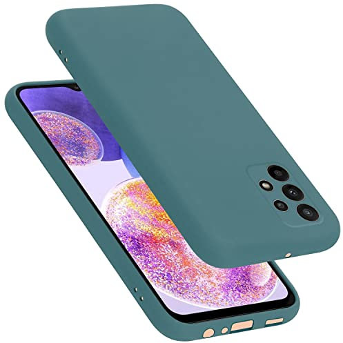 Cadorabo Hülle kompatibel mit Samsung Galaxy A23 4G / 5G Hülle Silikon Handyhülle für Galaxy A23 4G / 5G Case aus flüssigem Silikon- Kratzfeste und stoßfeste dünne TPU Schutzhülle - Liquid GRÜN