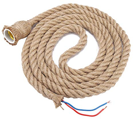 Vintage Hanfseil Lampenaufhängung,KIMISS Lampenfassung Lampensockel E27 Vintage Hanfseil Deckenleuchte Sockel Pendelleuchte Lampenfassung 85 265V