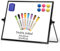 DOLLAR BOSS Magnetic Desktop Whiteboard 30x40cm Black Frame Double Sided Dry Erase Small White Board with Stand, A3 Mini Whiteboard 8 Pens, 1 Eraser, 6 Magnets, for Kids Students School, Home, Office