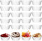 Sliner Set of 24 Ceramic Souffle Dish 1.5 oz Mini Ramekins Dipping Sauce Cups Porcelain Small Sauce Bowls for Baking Condiment Serving Dessert Kitchen Condiments Oven and Microwave Safe, White