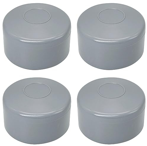 SKIR'CO Lot de 4 capuchons de poteau de clôture ronds en plastique gris de 60 mm pour poteaux de clôture ronds, couvercles de poteaux de clôture, gris RAL 7040