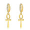 Ankh Ohrringe für Frauen Sterling Silber vergoldet ägyptischen Huggie Hoop Earrings Ankh Schmuck Geschenke für Frauen Mädchen Männer
