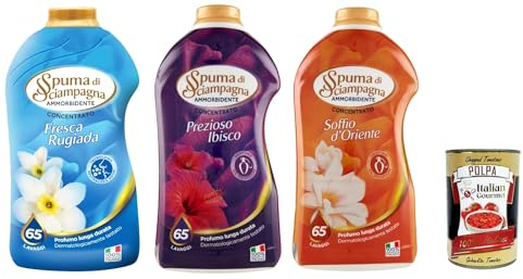 Spuma di Sciampagna Testpaket Konzentrierter Weichspüler 65 Wäschen 3x 1300ml + Italian Gourmet polpa 400g