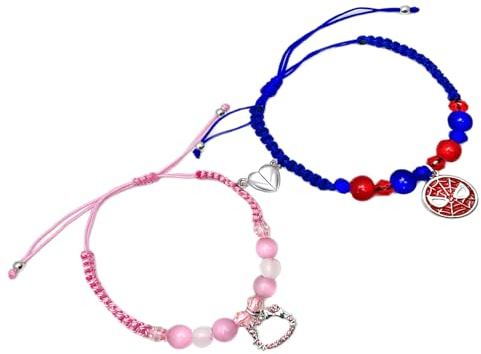 BJPERFMS Kitty und Spider Matching Bracelets, Kitty Und Spider Partner Armbänder, Kitty Armband, Spider Armband, Pärchen Armband, Paar Armband, Geschenk für Liebhaber Freund Freundin