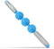 Igelball Massageroller mit Griff, 40cm Faszienstab mit 3 Bälle, Massagerolle Klein, Faszienrolle Stab Igelballrollen mit Handgriffe für Beine Nacken Rücken Schulter (Hellblau)