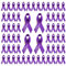 CRAFFANCY 100 Stück Violette Satinband-Anstecknadeln, Gedenkband-Broschen in Forever in Our Hearts für Beerdigung, Trauer, Veranstaltung, Trauer, Trauer, Gedenkfeier, Polyester, Kein Edelstein